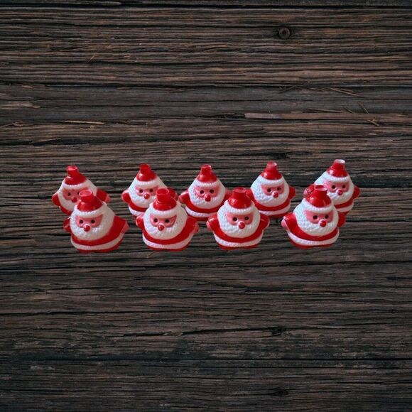 Vintage Set of 9 Santa Light Covers - Picture 3 of 5